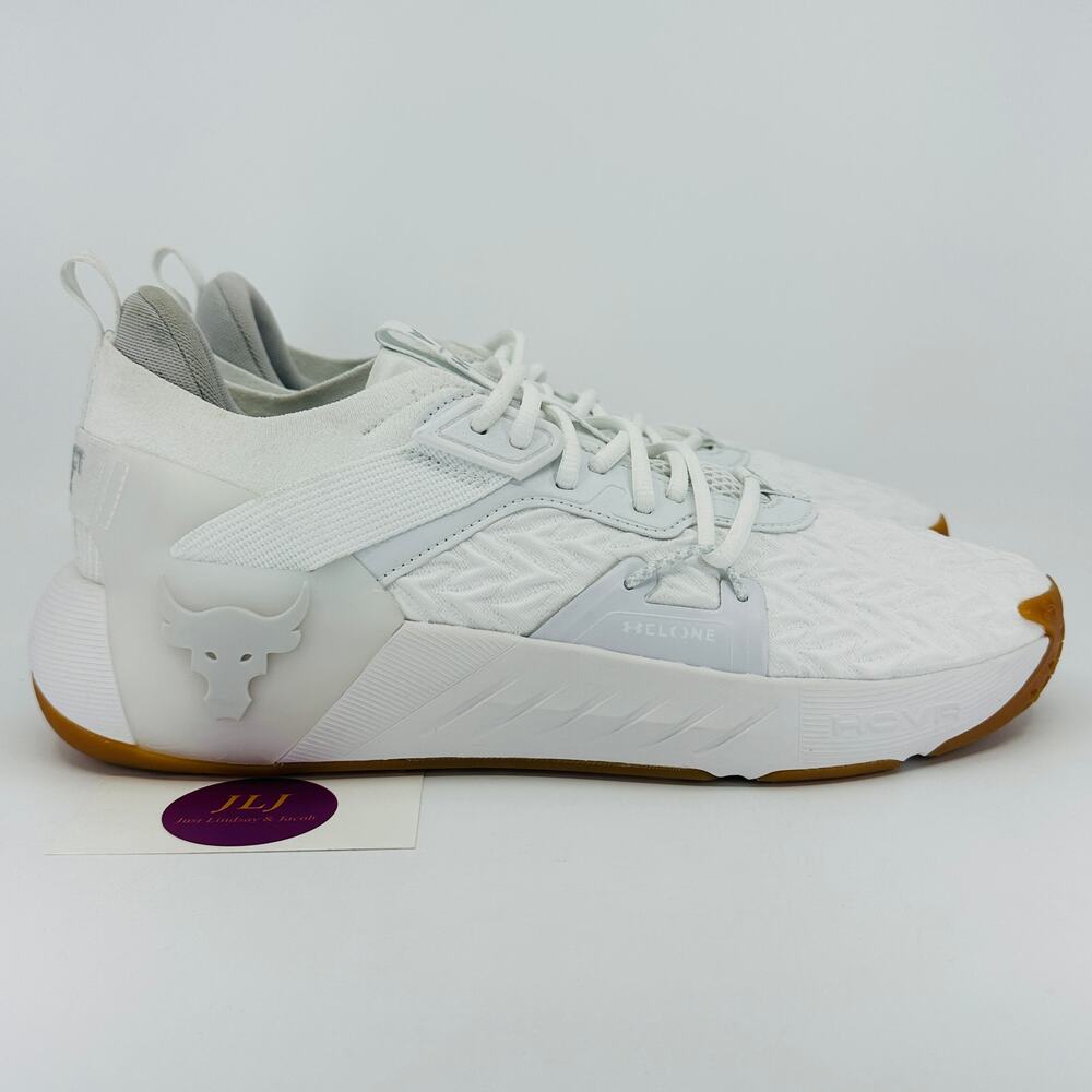Under Armour Men's Project Rock 6 Athletic Sneakers 'White Gum' Size 12
